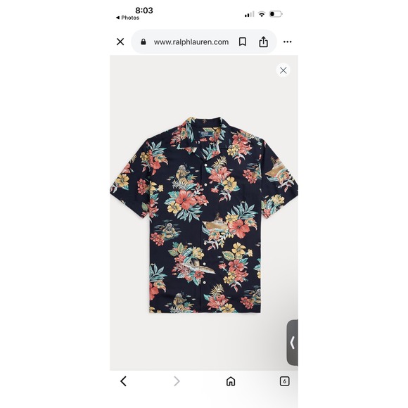 Polo Ralph Lauren Other - Polo Ralph Lauren Tropical Floral Camp  XL Navy Nautical Hawaiian Shirt